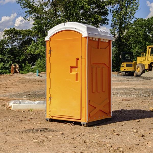 how often are the portable restrooms cleaned and serviced during a rental period in Stevens